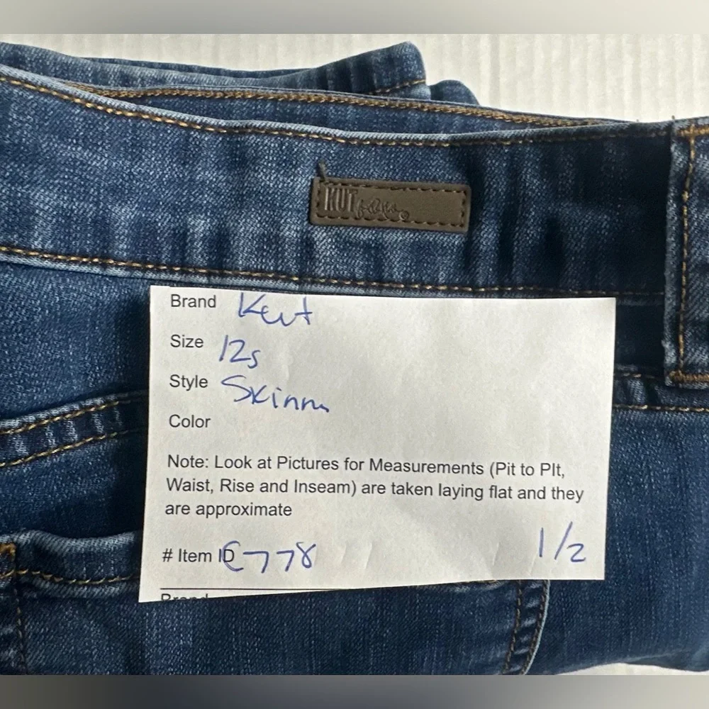 Kut From The Kloth Diana Skinny Jeans‎ Womens 12 Dark Blue Wash Stretch Denim
